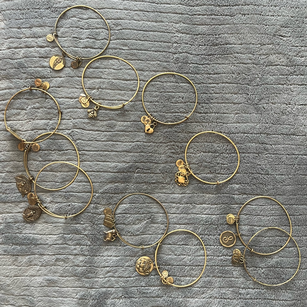 Alex and Ani bangle bracelets brass